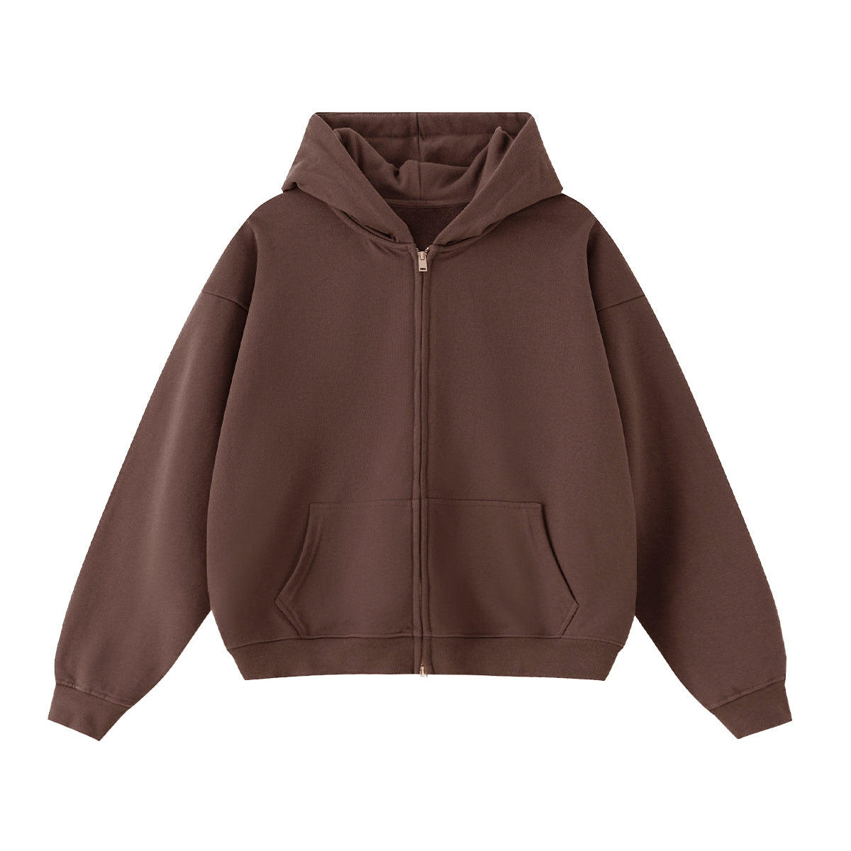 Unisex Cropped Double-Zip Hoodie