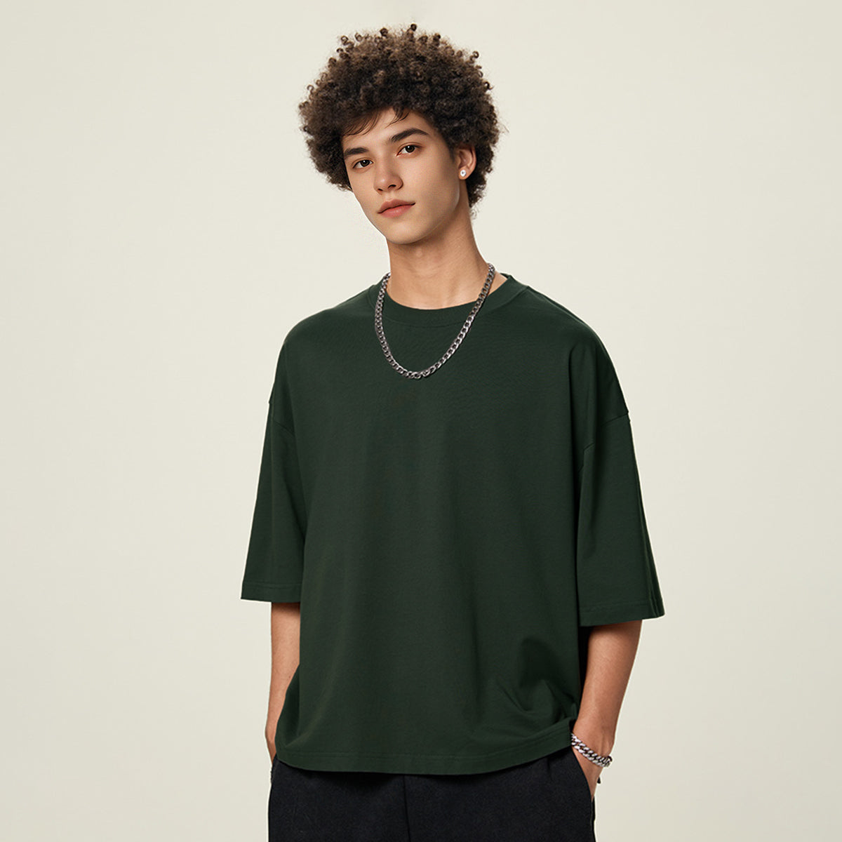 Unisex Cropped Loose T-shirt(280GSM)