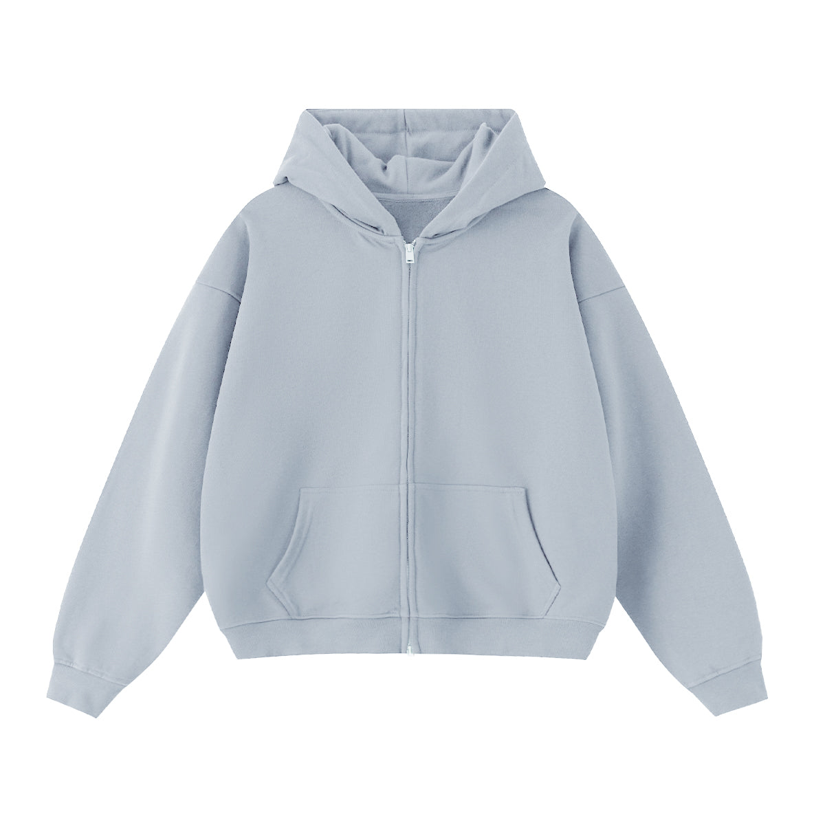 Unisex Cropped Double-Zip Hoodie