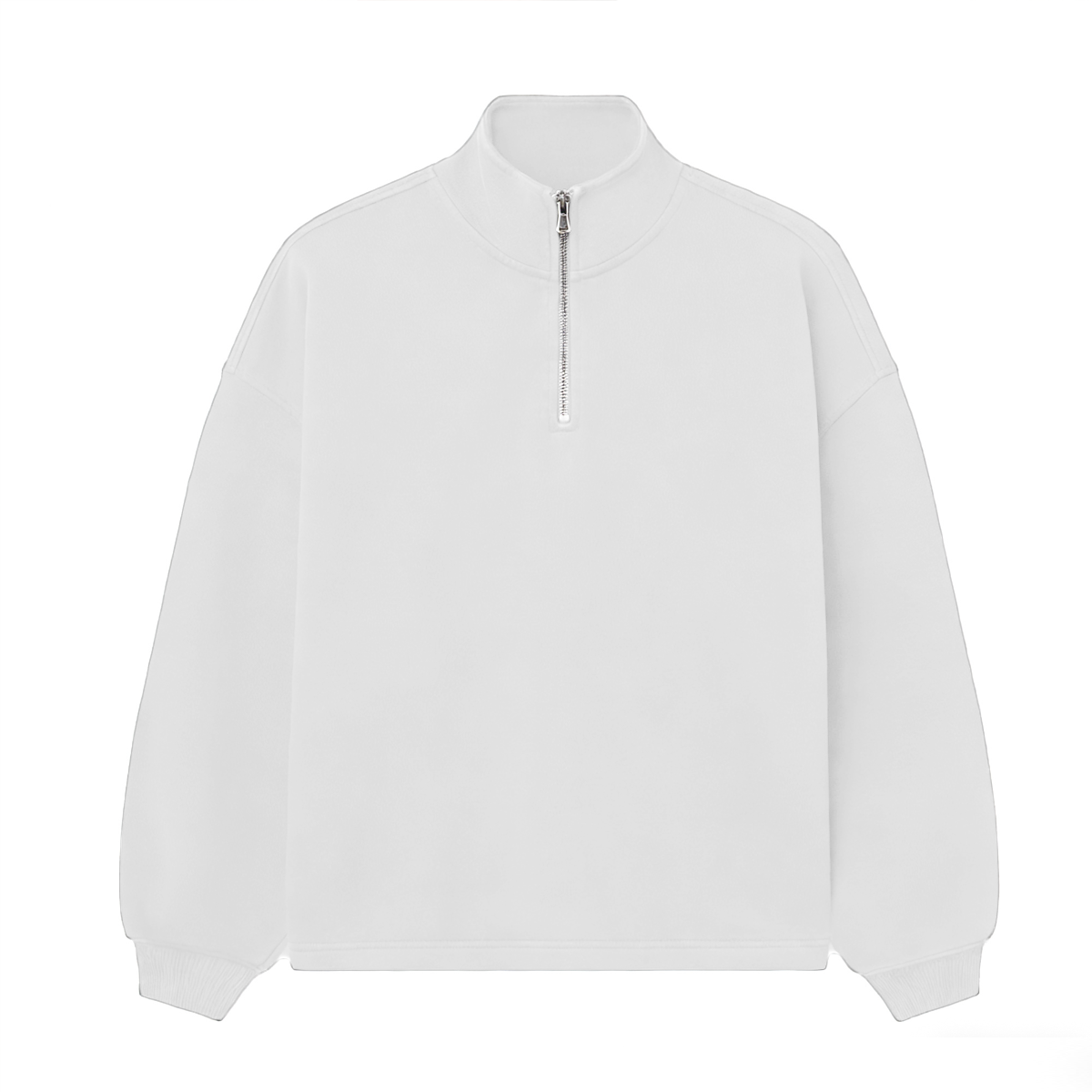 Unisex Stand-Up Collar Half-Zip Panelled Sweatshirt（460GSM）