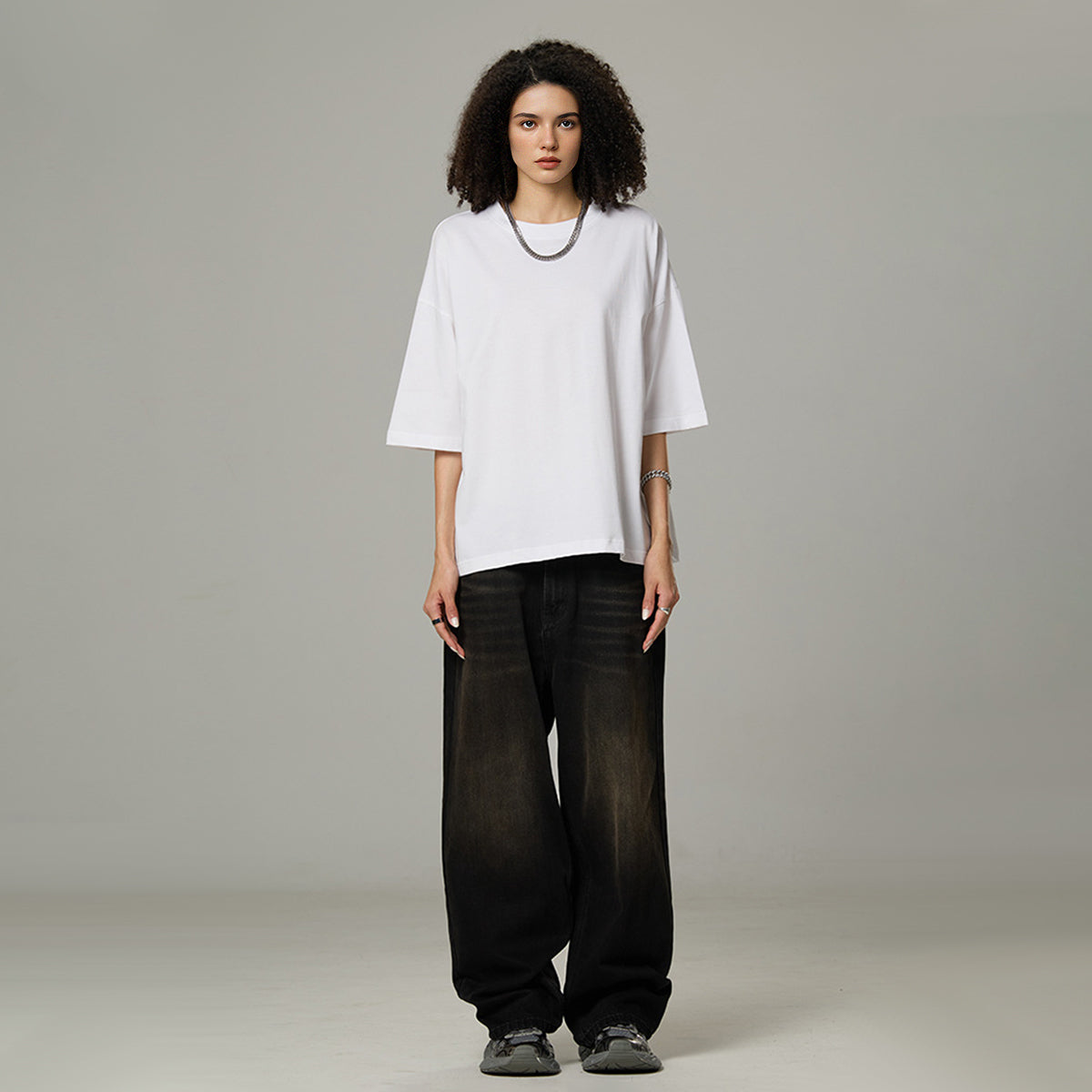 Unisex Cropped Loose T-shirt(280GSM)