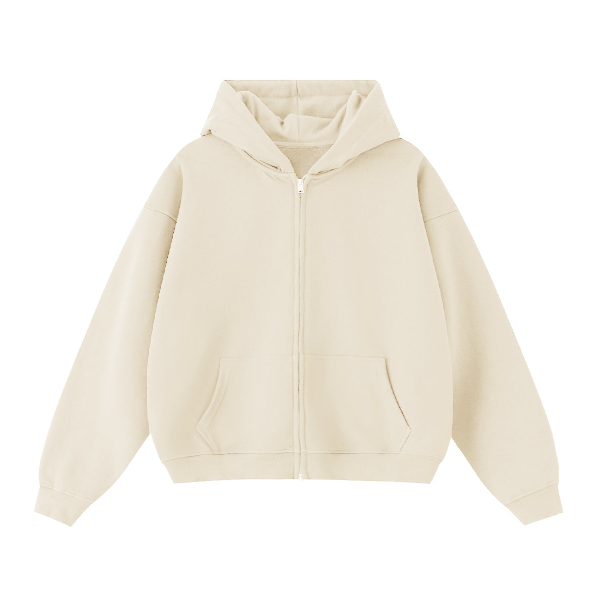 Unisex Cropped Double-Zip Hoodie