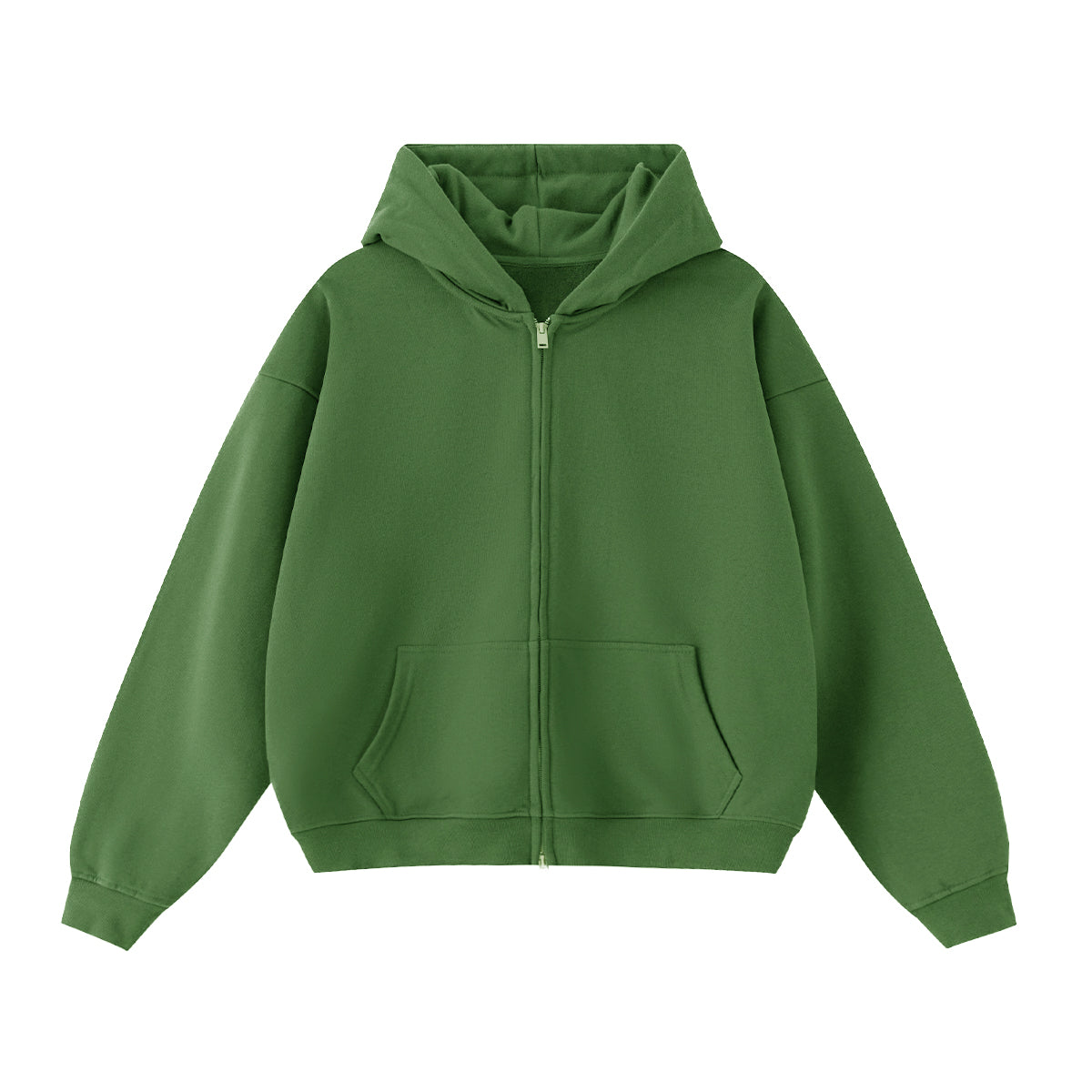 Unisex Cropped Double-Zip Hoodie