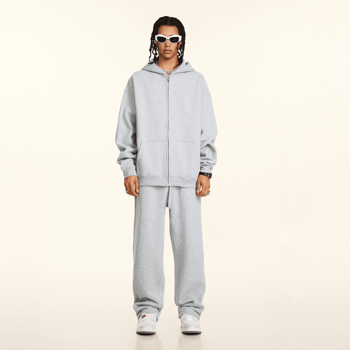 Unisex Fleece Zip-up Oversized Hoodie