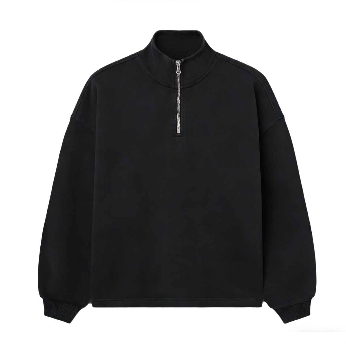 Unisex Stand-Up Collar Half-Zip Panelled Sweatshirt（460GSM）