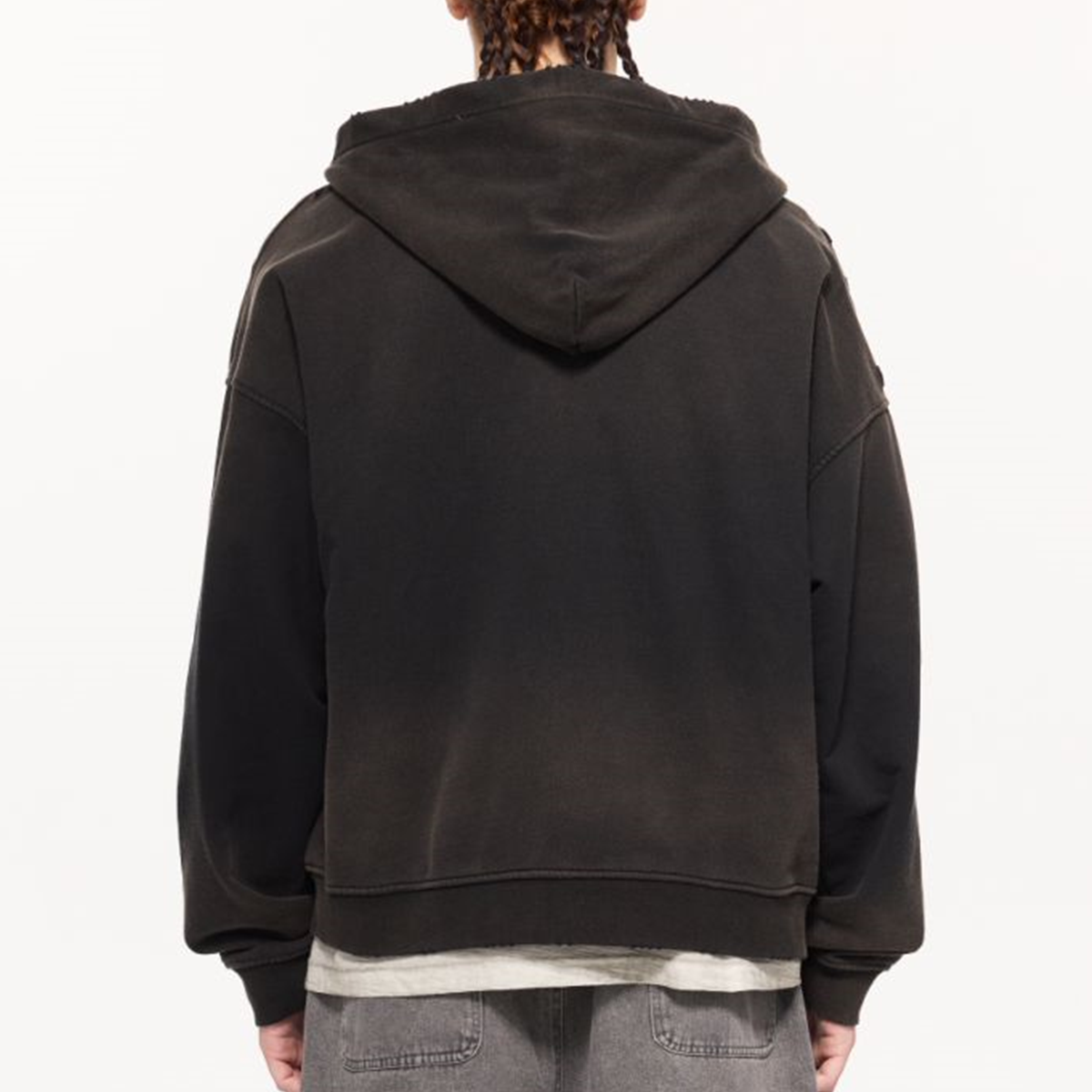 Unisex Washed Distressed Dystopian Streetwear Zip-Up Hoodie(420GSM)