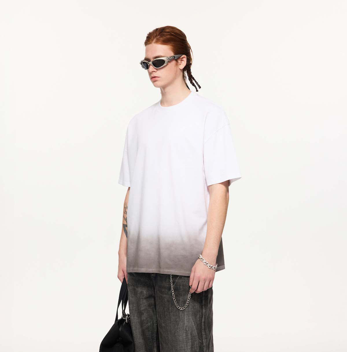 Bottom Sunfade Gradient Washed Vintage T-Shirt(250GSM)