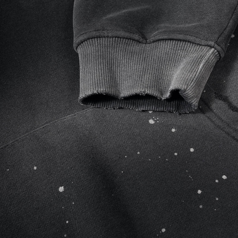 Vintage Wash Frayed Fleece Hoodie(360GSM)