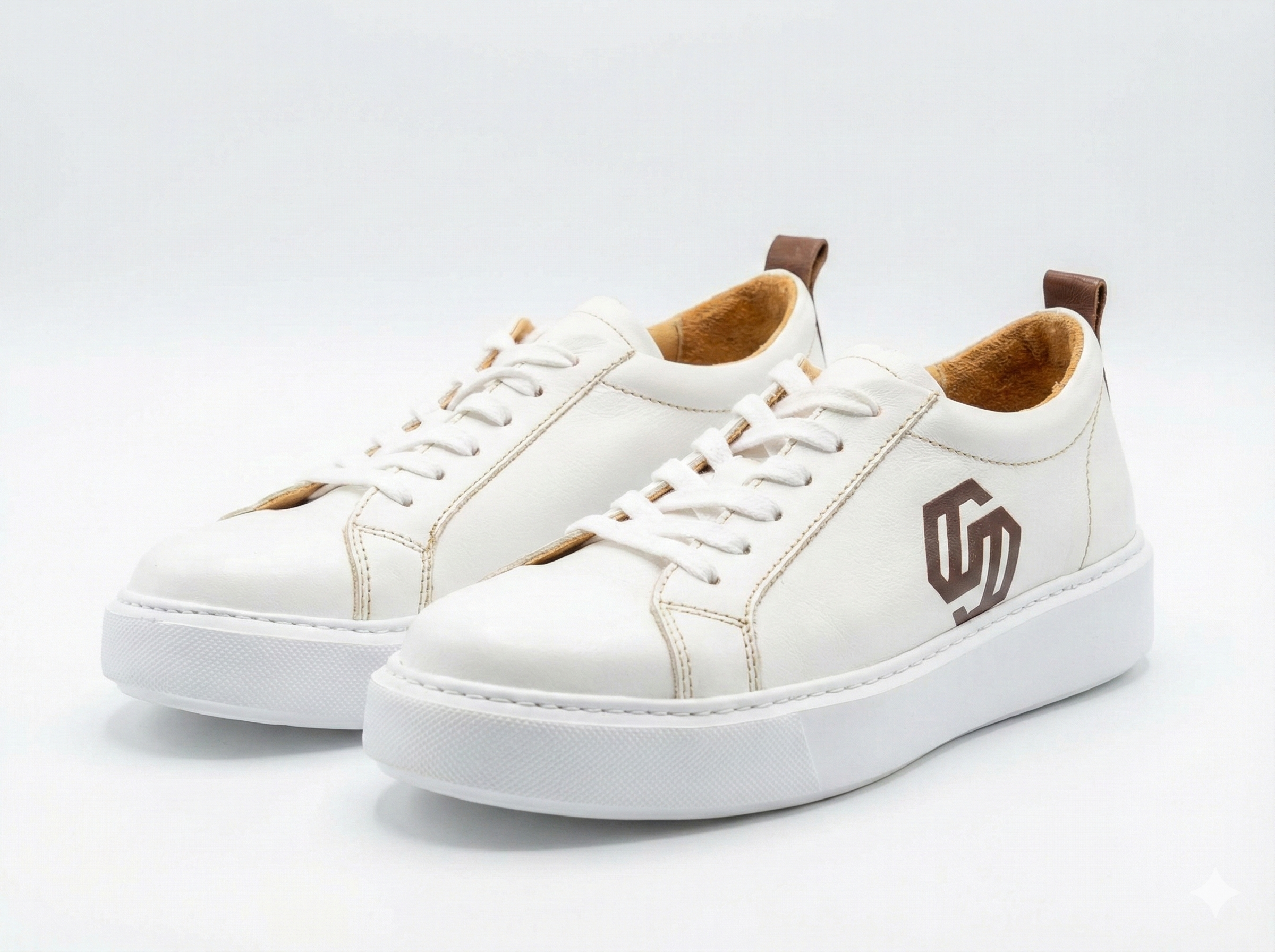 Premium White Leather Sneakers