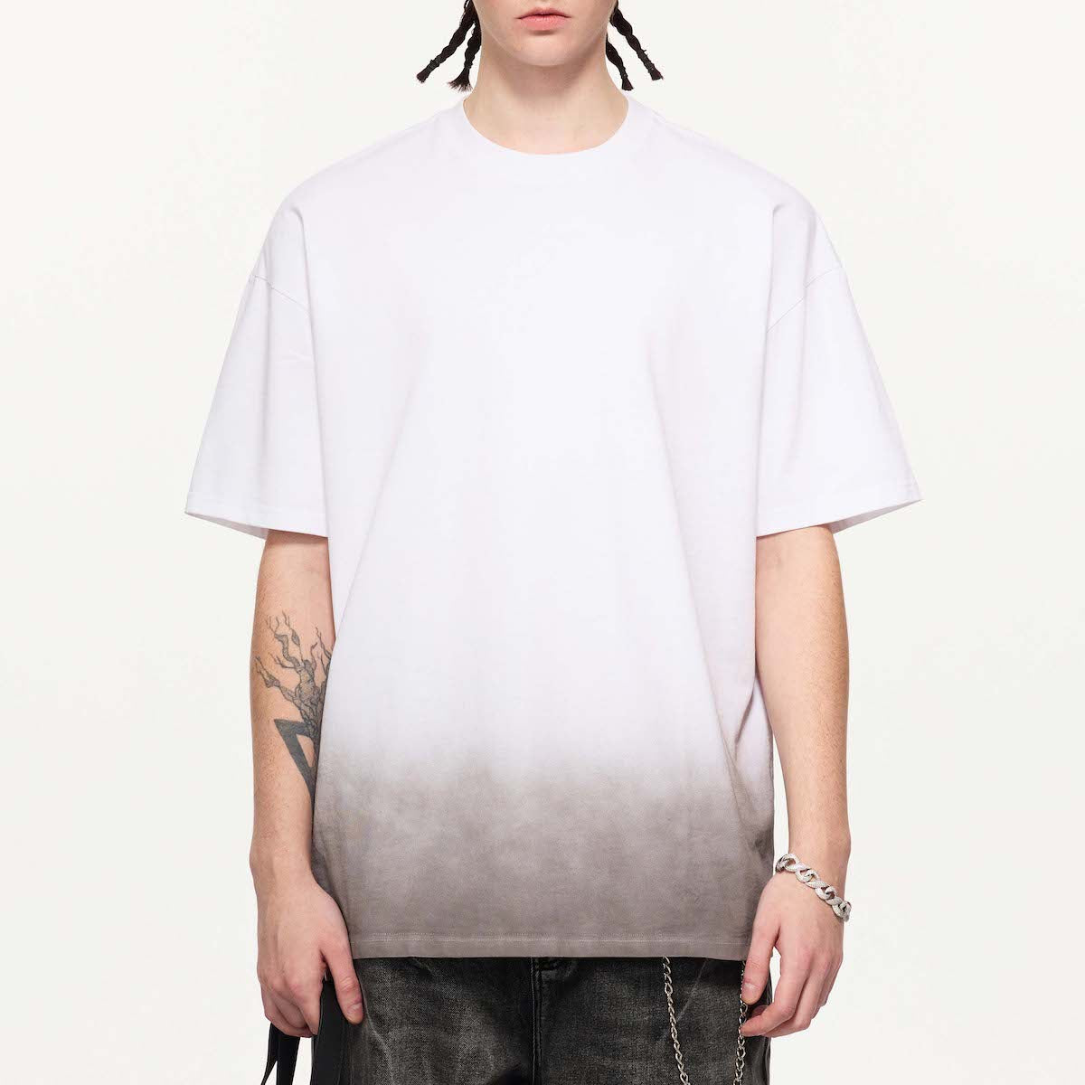 Bottom Sunfade Gradient Washed Vintage T-Shirt(250GSM)